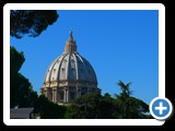 Rome -Vatican - the dome of St Peters from small courtyard at the museum